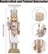 Wooden Christmas Soldier Nutcracker Decorations, 15 Inch Nutcracker Figure Christmas Decor for Shelves and Tables (Gold)